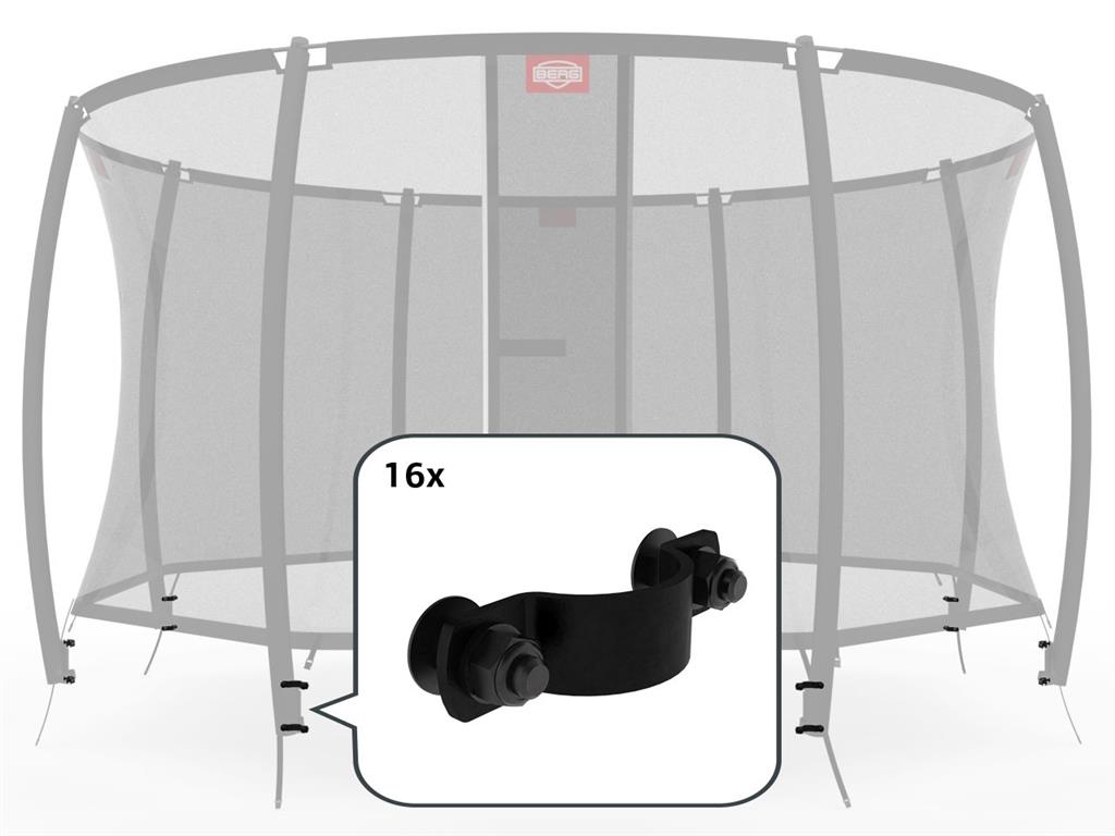 BERG Safety net Deluxe fastners x16 (til 8 stolper)