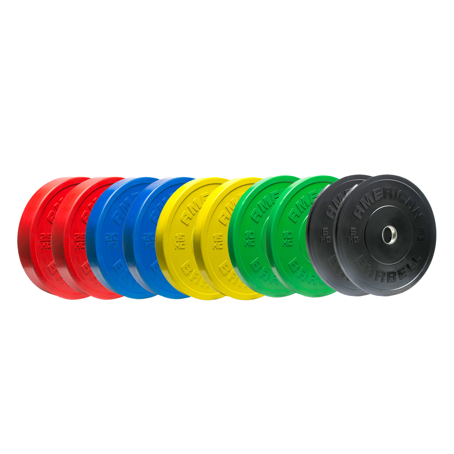 Brug American Barbell 150 kg Color Sport Bumper Plate pakke til en forbedret oplevelse