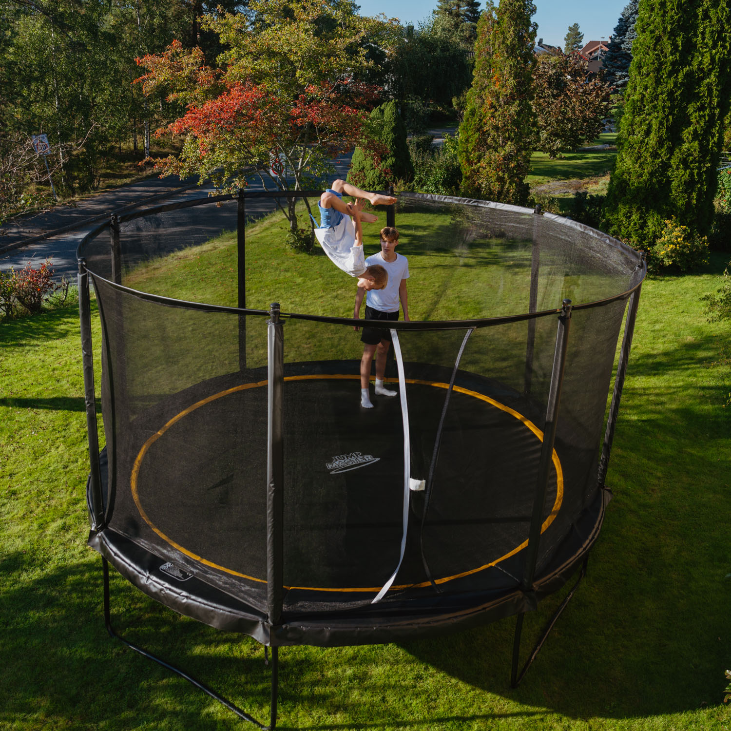 Jumpmaster - Premium Fly 430 Trampolin med sikkerhedsnet - Abilica Online