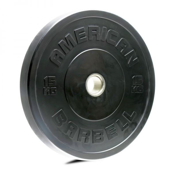 Brug American barbell Black Sport Bumper Plate 15 kg til en forbedret oplevelse