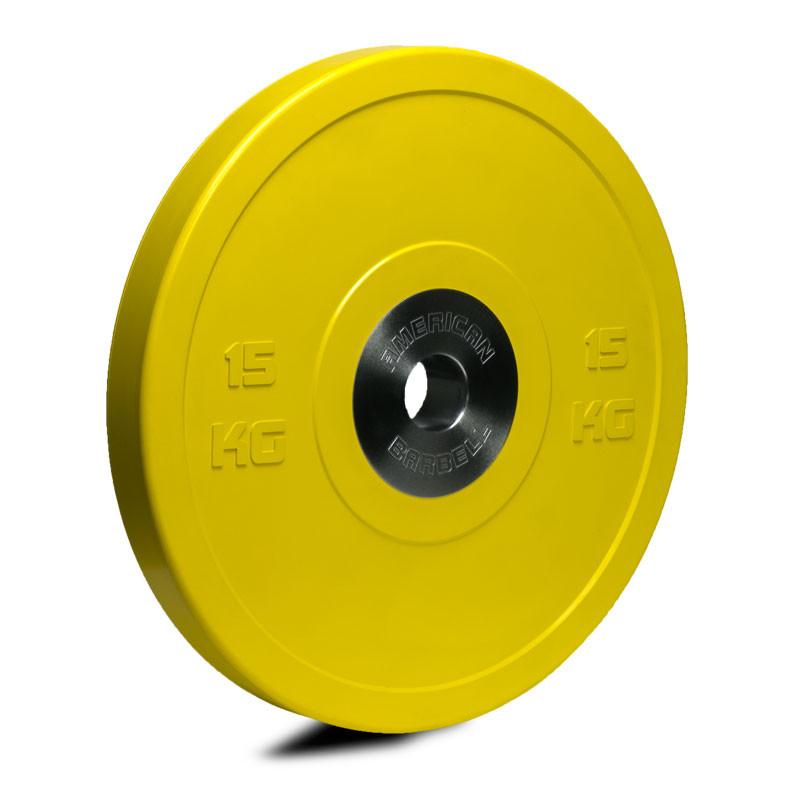 Brug American Barbell Color Pro Bumper Plate 15 kg til en forbedret oplevelse