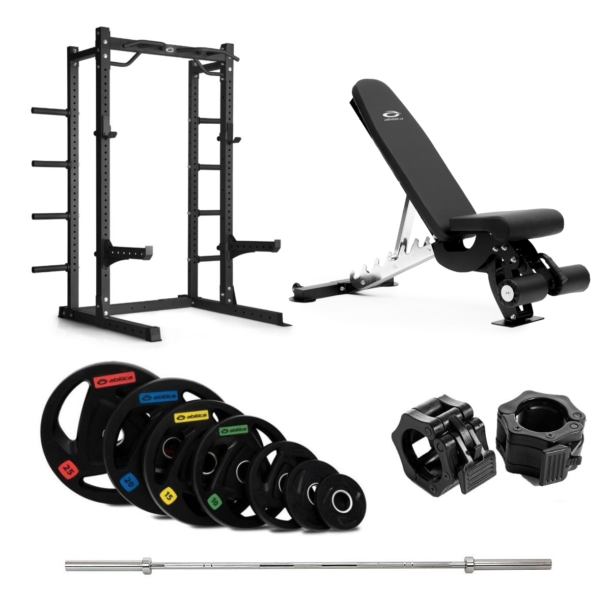 HR 500 Half Rack Olympic med bænk – 110 kg