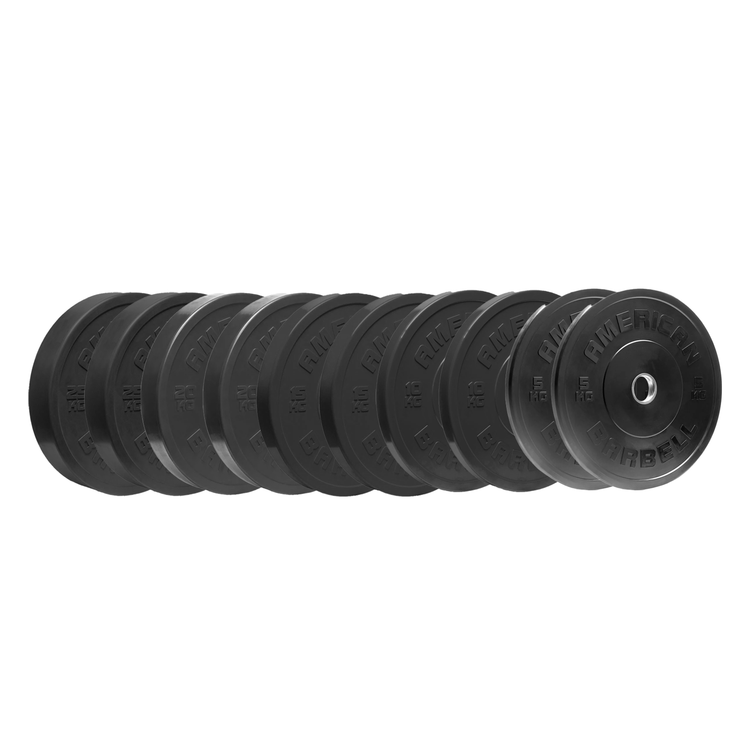 Brug American Barbell 150 kg Black Sport Bumper Plate pakke til en forbedret oplevelse